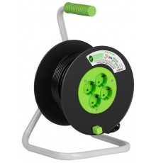 Удлинитель силовой ЭРА GREEN LINE KAT-3x1-20m Greenline на катушке пластик 4 розетки с заземлением 20м ПВС 3x1мм2   Б0065130  ЭРА