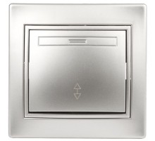 1-103-03 Intro Переключатель, 10А-250В, IP20, СУ, Plano, алюминий  Б0030038  Intro