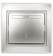 1-103-03 Intro Переключатель, 10А-250В, IP20, СУ, Plano, алюминий  Б0030038  Intro