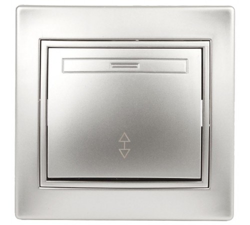 1-103-03 Intro Переключатель, 10А-250В, IP20, СУ, Plano, алюминий  Б0030038  Intro