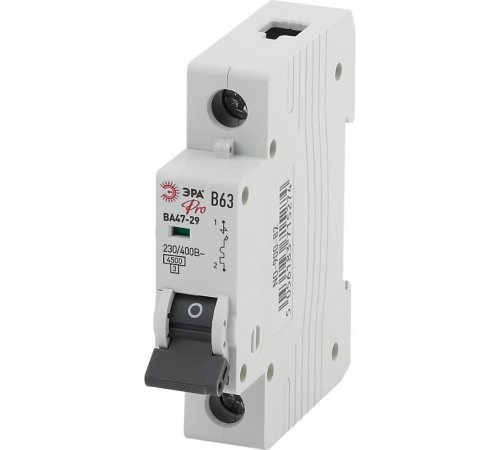 Выключатель автоматический однополюсный NO-902-308 ВА47-29 1Р 3А 4,5кА кривая В (12/180/3780) Pro  Б0048769  ЭРА