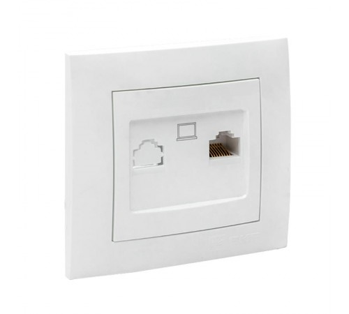 Валенсия розетка компьютерная RJ-45 1-местная белая EKF PROxima   EWK01-035-10   EKF