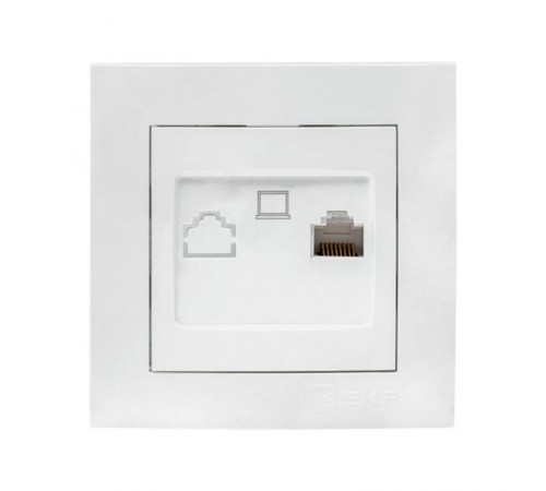 Валенсия розетка компьютерная RJ-45 1-местная белая EKF PROxima   EWK01-035-10   EKF