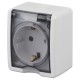 Розетка 11-2402-01  с заземлением IP54, шторки, 16АХ-250В, ОУ, Эксперт, Белый Б0020714  ЭРА