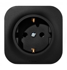 Quteo Чёрный Розетка с заземлением 16А винтовые зажимы  782472  Legrand