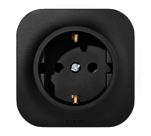 Quteo Чёрный Розетка с заземлением 16А винтовые зажимы  782472  Legrand
