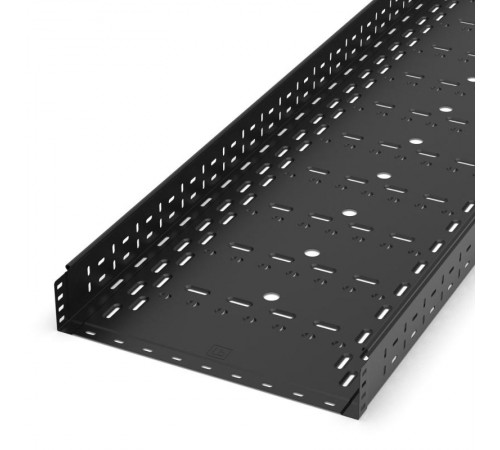 Лоток перфорированный Стандарт 500х100х3000 (1,0 мм) RAL 9005 (6 м/уп)  PR16.10287  Промрукав