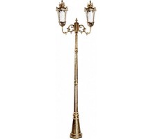 Светильник садово-парковый PL4008 2*60W 230V E27 680*230*2350мм черное золото (столб 2,32M)  11387  FERON