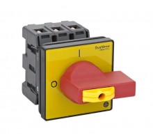 Выключатель-Разъединитель 3P 63A IP20 с красной рукояткой на дверцу 4 винта 1 замок  MSD63360R  SE