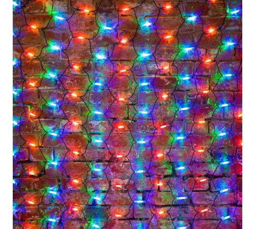 Гирлянда "Сеть" 2x3м, черный КАУЧУК, 432 LED Мультиколор  217-129  NEON-NIGHT