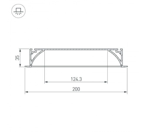 Профиль с экраном ARH-POWER-W200-F-2000 ANOD  027916  Arlight