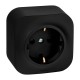 Quteo Чёрный Розетка с заземлением со шторками 16Авинтовые зажимы   782476  Legrand