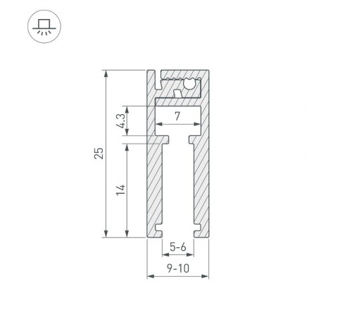 Профиль KLUS-GLASS-56-2000 ANOD  019193  Arlight