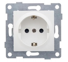 Ugra Розетка 1-ой с/з с з/ш, СУ , 16А, 250В, белый  С11Р4-001  GUSI Electric