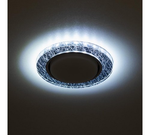 Cветильник встраиваемый со светодиодной подсветкой DK LD51 WH/BK GX53 белый черный  Б0057464  ЭРА