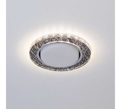 Cветильник встраиваемый со светодиодной подсветкой DK LD51 WH/BK GX53 белый черный  Б0057464  ЭРА