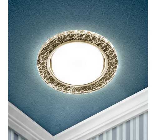 Cветильник встраиваемый со светодиодной подсветкой DK LD51 WH/BK GX53 белый черный  Б0057464  ЭРА