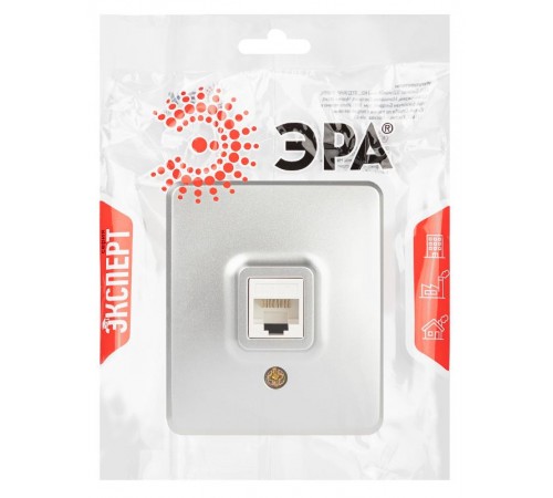 Розетка ЭРА Эксперт 11-3203-03 информационная RJ45, IP20, ОУ, Алюминий  Б0063009  ЭРА