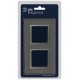 Рамка для розеток и выключателей Elegance 14-5102-16 на 2 поста, стекло, титан  Б0065835  ЭРА