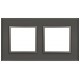 Рамка для розеток и выключателей Elegance 14-5102-16 на 2 поста, стекло, титан  Б0065835  ЭРА