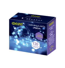 Гирлянда декоративная питание от ЭП  DC-G03-120W, 120 бел. microLED, 12.1 м., 8 реж., 3xAA, IP44  .5047839  ФАZА