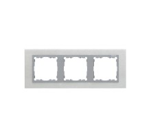 Simon 82 Рамка декоративная, 3 поста, S82 Nature, Металл, матовая сталь-алюминий  82937-34  Simon