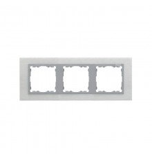 Simon 82 Рамка декоративная, 3 поста, S82 Nature, Металл, матовая сталь-алюминий  82937-34  Simon