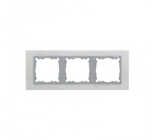 Simon 82 Рамка декоративная, 3 поста, S82 Nature, Металл, матовая сталь-алюминий  82937-34  Simon