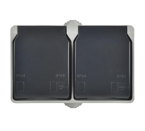 Форс Розетка 2-местная О/У с/з РСб22-3-ФСр IP54  ERS22-K03-16-54-DC  IEK