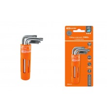 Набор ключей "TORX" с отверстием 7 шт: T9-T30 (круглый держатель в блистере), CR-V сталь "Алмаз"  SQ1021-0101  TDM