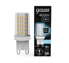 Лампа светодиодная G9 AC185-265V 3,5W 460lm 4100K керамика LED 1/10/200  107009205  Gauss