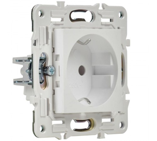 SKANDY Розетка с заземлением без защитных шторок 16А SK-R05W арктический белый  SK-R11-16-K01  IEK
