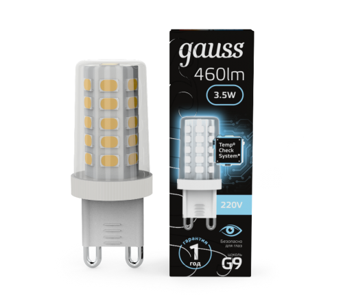 Лампа светодиодная G9 AC185-265V 3,5W 460lm 4100K керамика LED 1/10/200  107009205  Gauss