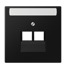 Плата (фиксация винтом) для двух модулей с полем для надписи; термопласт; черный матовый  LS969-2NAUASWM  Jung