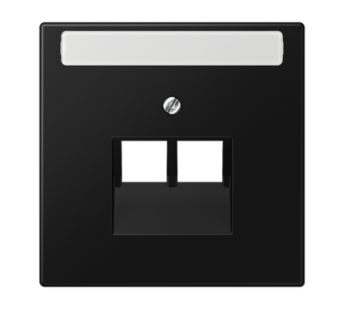 Плата (фиксация винтом) для двух модулей с полем для надписи; термопласт; черный матовый  LS969-2NAUASWM  Jung