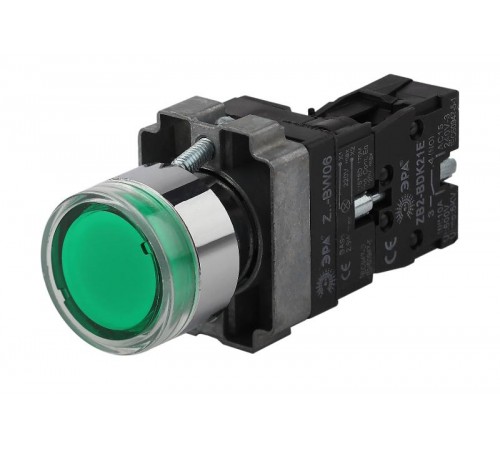 Кнопка управления LAY5-BW3361 с подсветкой зеленый 1з  Б0045663  ЭРА