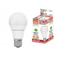 Лампа светодиодная НЛ-LED230-A60-12 Вт-230 В-3000 К-Е27, (60х108 мм), Народная  SQ0340-1629  TDM