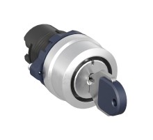 Головка переключателя с ключом на 3 положения с фиксацией стандартная  ручка, черный, алюминий  M22S-KL3A  DKC