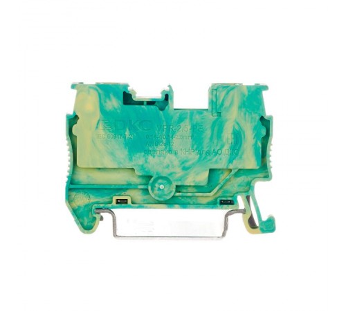 Клемма заземления, зажим push-in, 2 точки подключения, 2.5 кв.мм  VPR-2.5-PE-YG  DKC