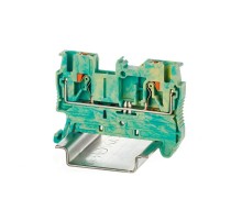 Клемма заземления, зажим push-in, 2 точки подключения, 2.5 кв.мм  VPR-2.5-PE-YG  DKC