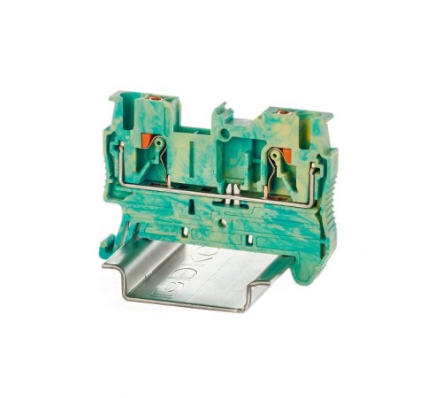 Клемма заземления, зажим push-in, 2 точки подключения, 2.5 кв.мм  VPR-2.5-PE-YG  DKC