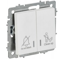 BRITE Выключатель 2-клавишный с индикацией для отелей 10А ВС10-2-9-БрАБ арктический белый   BR-V20-2-10-K91  IEK