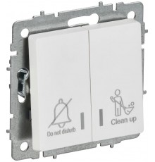 BRITE Выключатель 2-клавишный с индикацией для отелей 10А ВС10-2-9-БрАБ арктический белый   BR-V20-2-10-K91  IEK