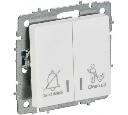 BRITE Выключатель 2-клавишный с индикацией для отелей 10А ВС10-2-9-БрАБ арктический белый   BR-V20-2-10-K91  IEK