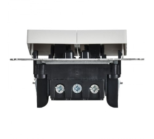 BRITE Выключатель 2-клавишный проходной 10А ВС10-2-6-БрАБ арктический белый   BR-V22-0-10-K91  IEK