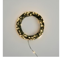 Гирлянда светодиодная Роса с контроллером 30м, 300LED, ТЕПЛЫЙ БЕЛЫЙ, IP20, 230В, зеленый провод  303-276  NEON-NIGHT