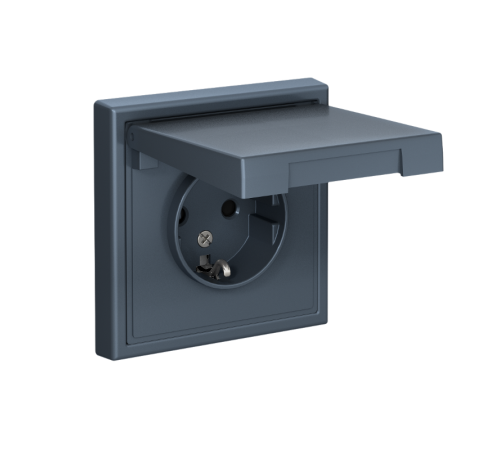 ArtGallery Грифель Розетка с заземлением, со шторками, с крышкой, 16А, IP20, механизм  GAL000746  SE