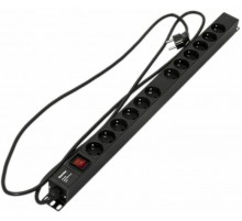 Hyperline SHE-24SH-BAV-3PVB Блок розеток вертикальный, 24 розетки Schuko, автоматический выкл  485352  Hyperline