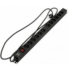 Hyperline SHE-20SH-2.5IEC Блок розеток, вертикальный, 20 розеток Schuko, кабель питания 2,5м   454143  Hyperline