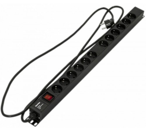 Hyperline SHE-24SH-BAV-3PVB Блок розеток вертикальный, 24 розетки Schuko, автоматический выкл  485352  Hyperline